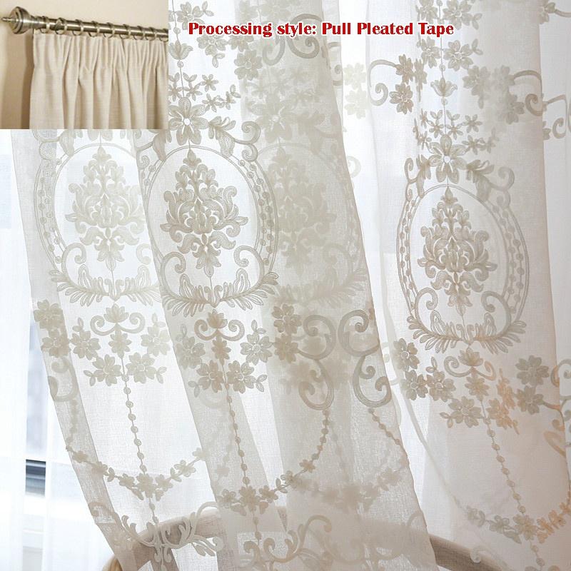 Полупрозрачный тюль в европейском стиле