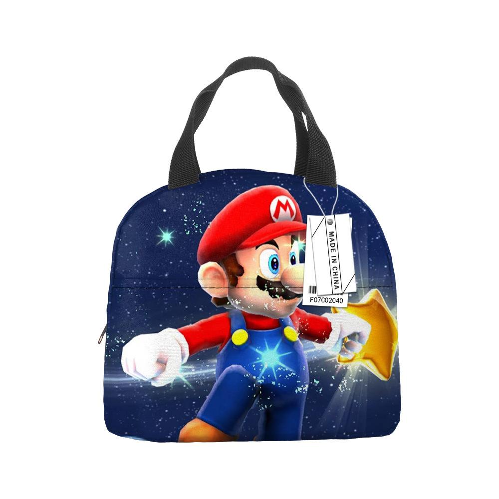 Mario Portable Bento Bag Lunch Box Bag Student Children'S Meal Bag Lunch Box Bag Bento Bag Aluminum Foil Lunch Bag Thermal Insulation