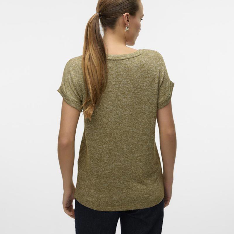 Brianna Mottled Knit T-shirt with Rolled-up Sleeves Woman VERO MODA