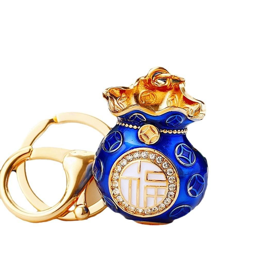 Элегантный двусторонний золотой брелок в виде мешочка удачи, идеально подходящий для бизнеса или личного использования