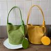With Round Pendant Slouchy Hobo Bags Shoulder Bag Solid Color Tote Bag  Travel