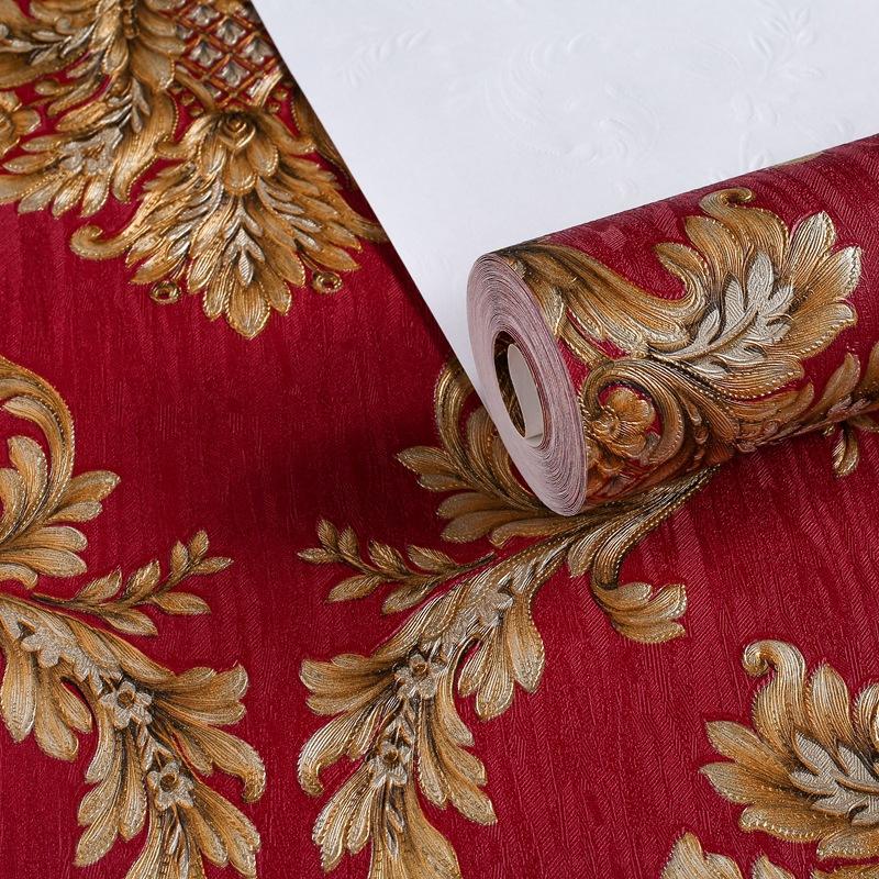 Европейские Роскошные Черно-Золотые Дамасские Обои Рулон 3D Тисненые ПВХ Настенные Покрытия Фреска Декор Обои для Гостиной Спальни