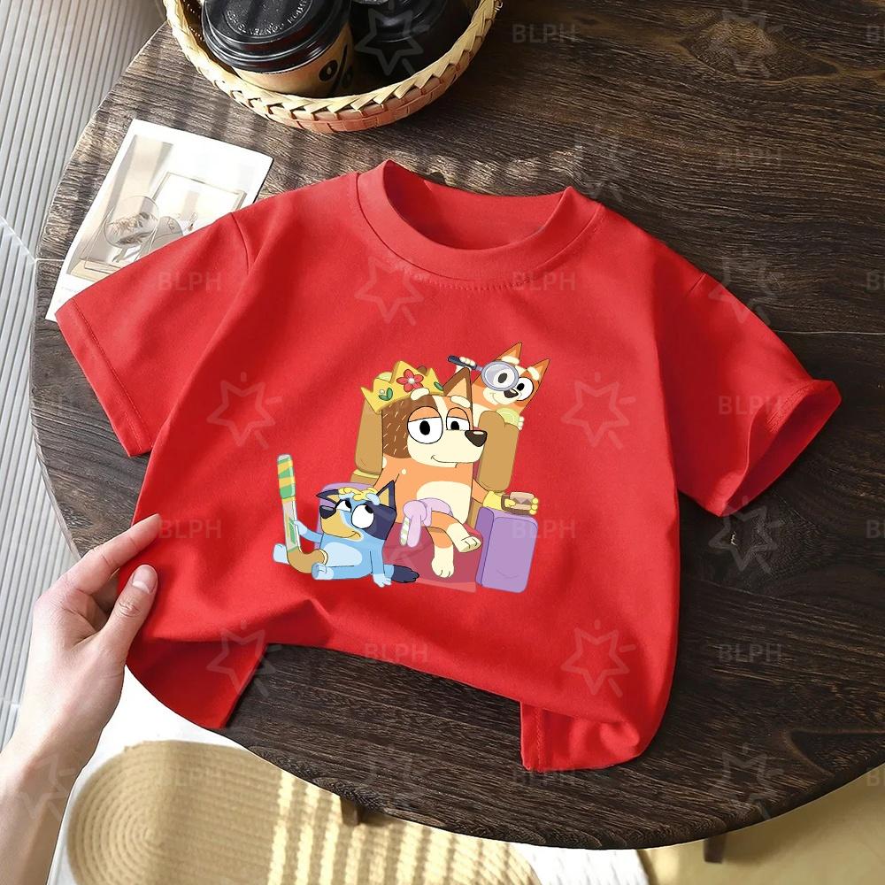 Kids Bluey Cartoon Print T Shirt Its Ok To Be Different Autism Awareness Short Sleeve Tee For Boys Girls Casual Soft Tops