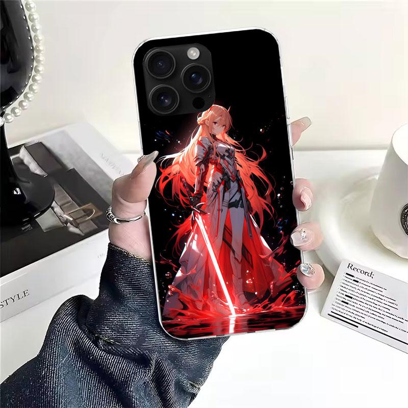 Чехол для телефона Sword Art Online Юки Асуна Мягкий для IPhone 11 17 Air 16E 16 Pro Max 15 + 14 Plus 13 Mini 12 Apple 7 SE 8 Fundas Coq