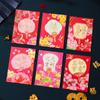 6 Pcs Cute Lucky Red Pocket Cartooon New Year Red Packet 2025 Red Envelope Bag  Spring Festival
