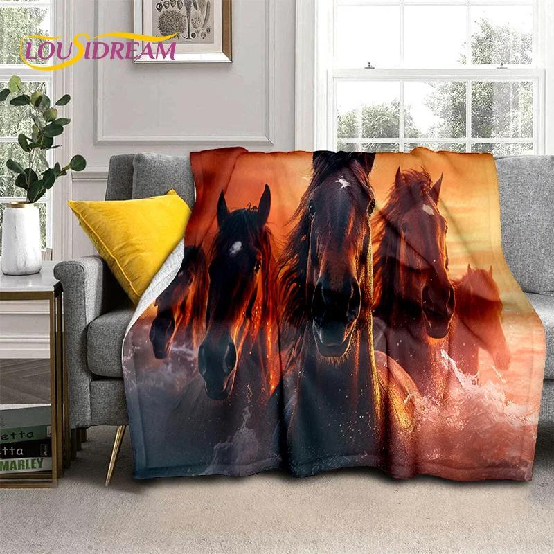 Одеяло Horse Pentium Gallant Steed 3D Animal, мягкое одеяло для дома, спальни, кровати, дивана, пикника, путешествия, офиса, чехол, подарок для ребенка