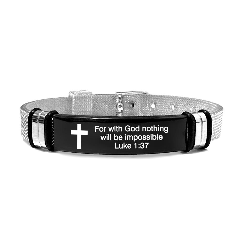 Stainless Steel/PVC Family Friendship Bracelet Adjustable Bible Verse Bracelet Faith Gifts