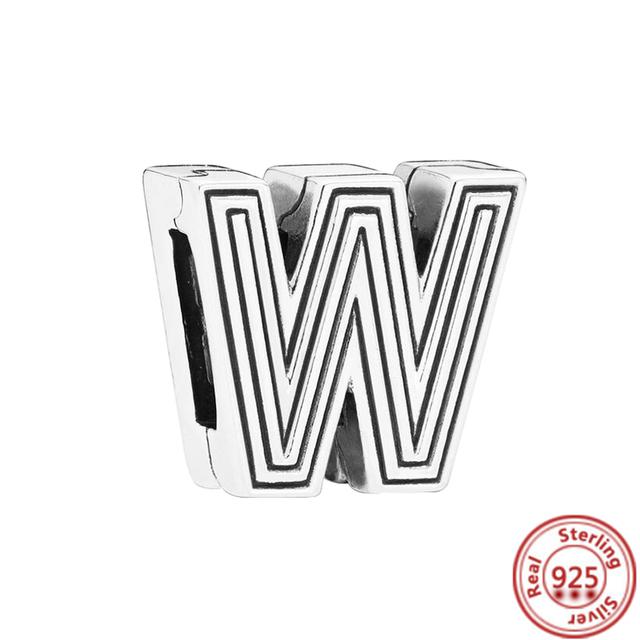 Стерлингового серебра 925 пробы, бусины, буквы, сердце, листья, круг, сверкающие клипсы, подвески, подходят для браслета с отражениями, ювелирные украшения