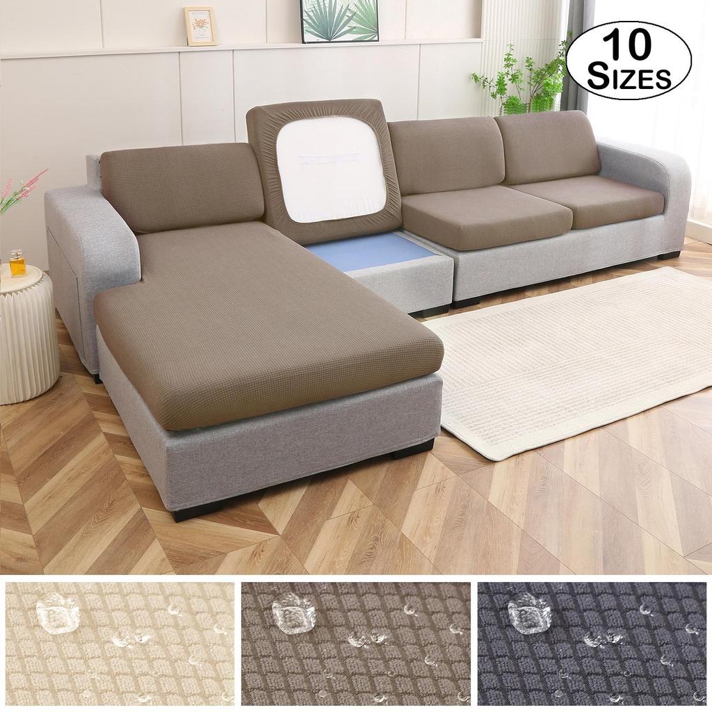 1 Piece Waterproof Stretch Jacquard Cushion Cover with Checks Extra Large Sofa Cushion Furniture Protector Sofa Cover Soft Flexibility