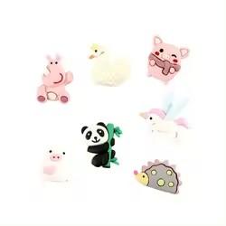Cute Swan Pig Rabbit Design Matte Effect Simulation Animal Resin Cabochons Artifical Model for Souvenir Use