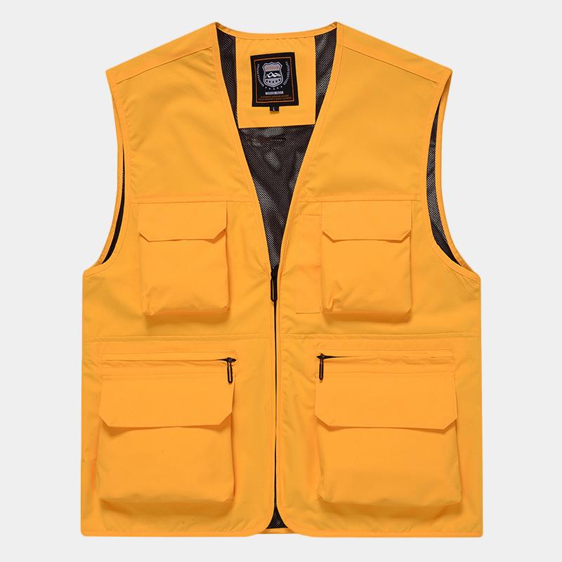 Updated Outdoor Activity Multi-pocket Quick-drying Fishing Vest for Men Thin Mountaineering Photographer Water Repellent Horse Clip Vest Sleeveless