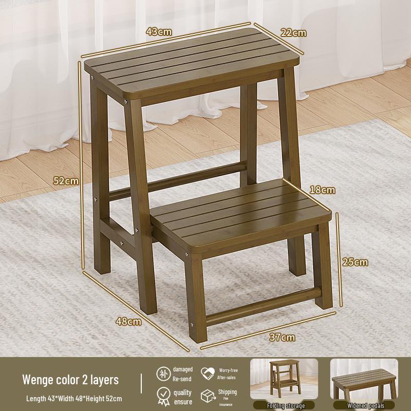 Складная бамбуковая подставка-ступенька - Многофункциональная подставка для ног, скамейка и табурет для переобувания для детей