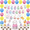 Easter Easter Party Supplies Spiral Hanging Garland Bunny Egg Pattern Balloons Rabbit Cake Topper