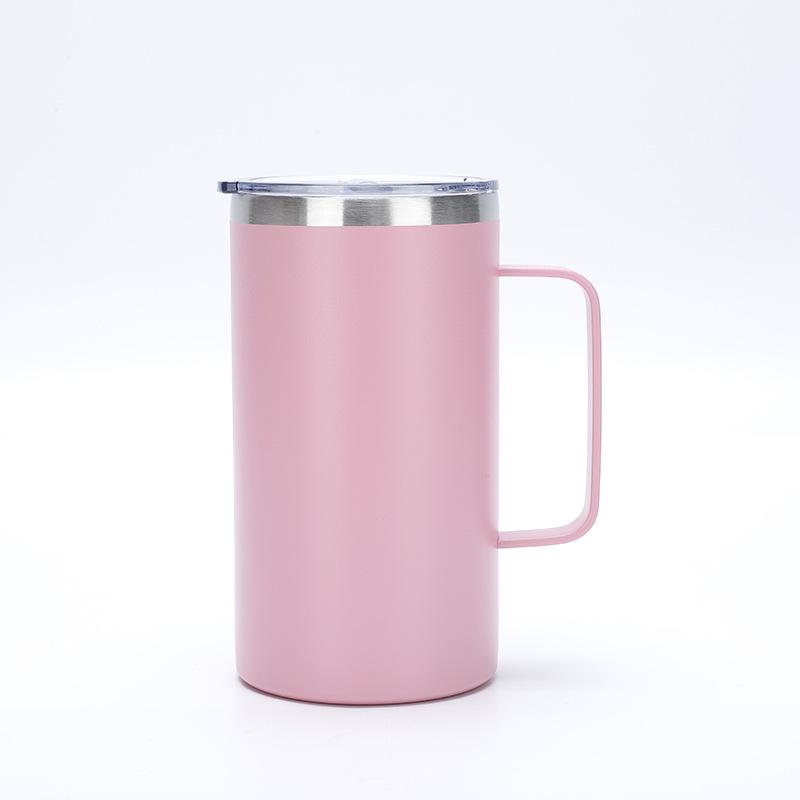 20oz Stainless Steel Thermos Cup with Straw and Handle - Perfect for Coffee and Cold Drinks