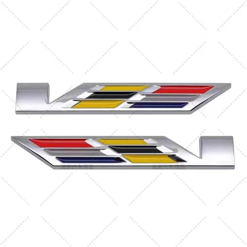 2pcs for Cadillac front fender side badge CT5 ATSL XTS CT6 XT4 xt5 CT4 Escalade upgrade V logo badge rear bumper sticker