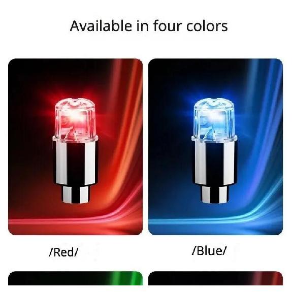 4-16 шт. Светодиодные колпачки на ниппель колеса, разноцветные LED-огоньки для клапанов шин автомобиля, неоновые колпачки для ниппелей мотоциклов, велосипедов, автоаксессуары для вентилей, 1