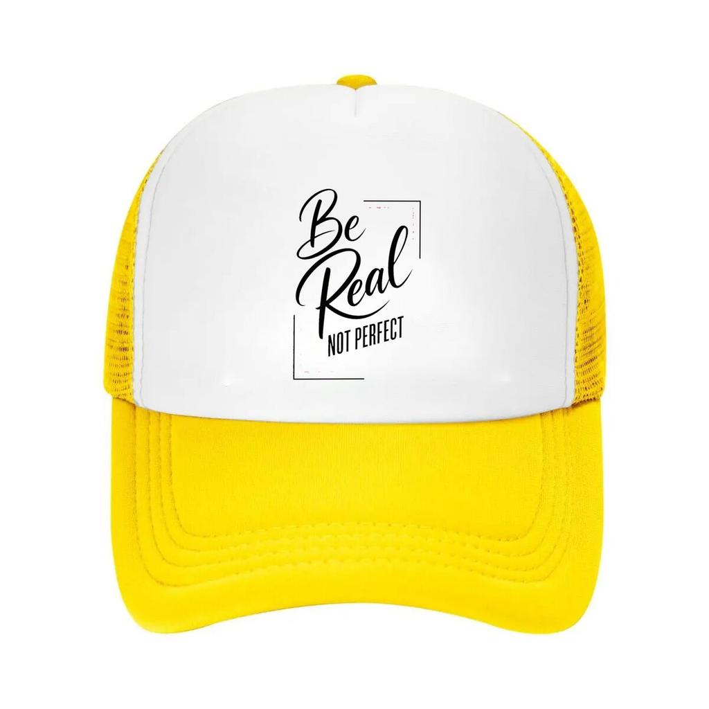 Be True Not Perfect Lettering Mesh Baseball Cap Casual Hat Outdoor For Womens Unisex FeUnisex