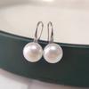 Wedding Natural Freshwater White Pearl Earrings 925 Silver Woman Pearl Earrings Fine Jewelry Wife Mother Party Gift