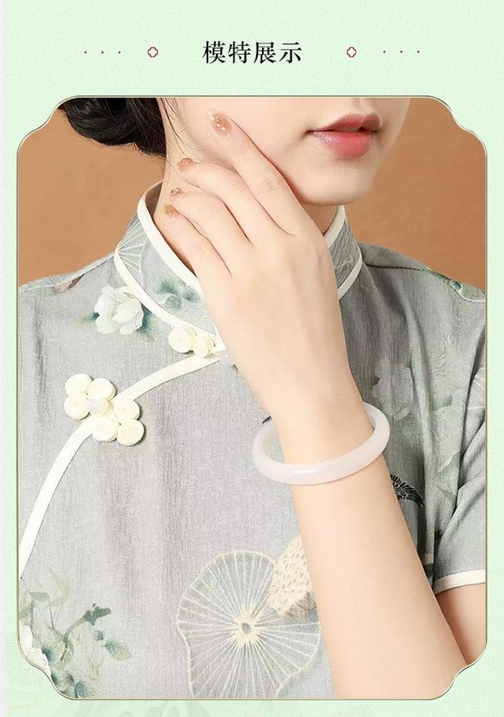 Bright Moon Shines on Spring Water Moisturizing and Transparent White Moonlight Jade Marrow Bracelet
