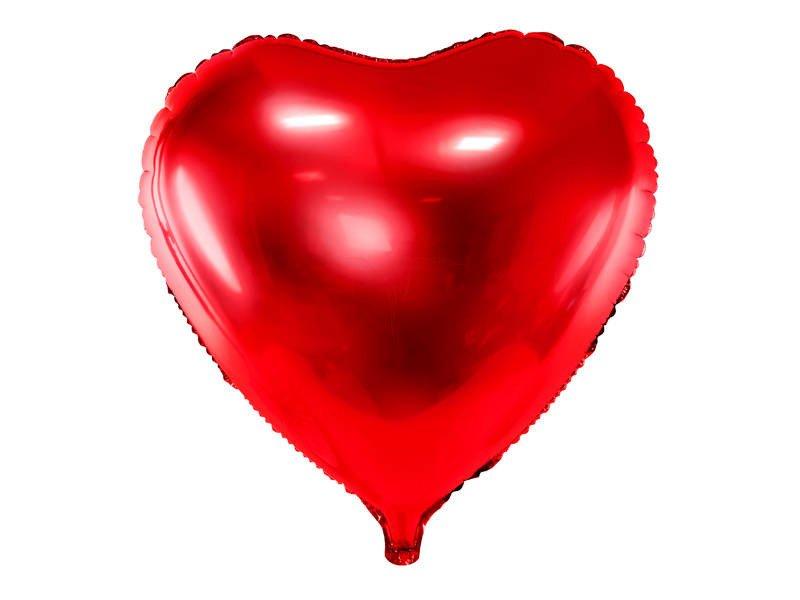 Heart foil balloon, 45cm, red