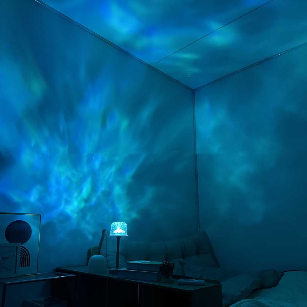 Светильник для душа AquaSpa - Лампа для ванной комнаты с 16-цветным океаническим проектором, Перезаряжаемый светильник для душа с и пультом дистанционного управления, Беспроводной светильник для