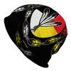 1 Men'S Street Style Tribal Knit Hat - Bold Colorful Feather Totem Pattern, Durable Knit Fabric, Comfortable Elastic Fit, Casual Outdoor Hat, Festival