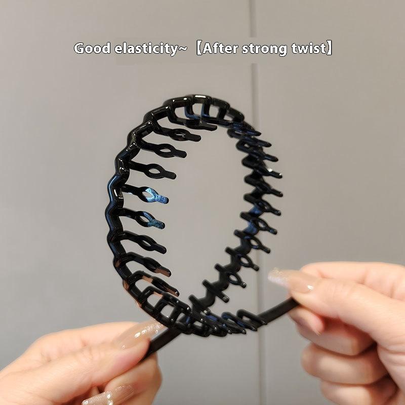 Women's Fashionable and Versatile Hairband for Going Out, Crushed Hairpin with Teeth, Non-slip Face Washing Headband Headdress