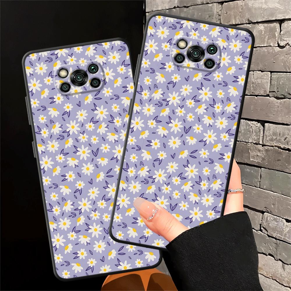 Чехол для телефона Case for Xiaomi Poco F8 C71 C61 C75 F3 M5 M3 M4 M7 Pro C50 X3 X4 X5 X7 Pro F1 Мультяшная ромашка