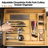 Бамбуковый регулируемый поднос для столовых приборов, аккуратный элегантный органайзер для кухонного ящика, аксессуары для дома