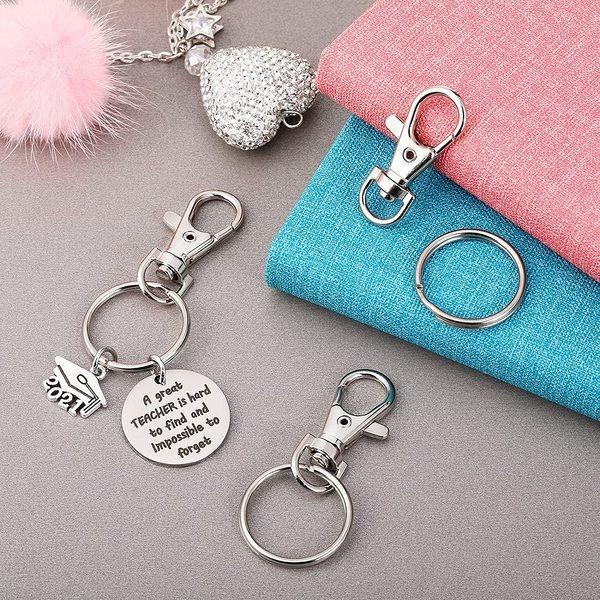 10/20/40 шт., поворотный карабин премиум-класса с кольцами для ключей, металлические крючки, крючки для брелоков (20 поворотных карабинов + 20 брелоков для ключей)