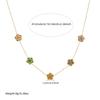 Gold Plated Stainless Steel Multicolor Flower Crystal Jewelry Set (necklace + Earrings) for Women