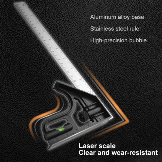 Высокоточная металлическая регулируемая комбинированная измерительная линейка с квадратным углом