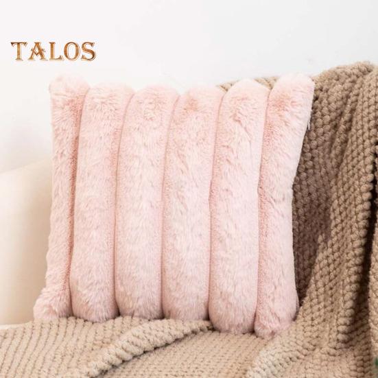 Наволочка для подушки с большим полосатым узором, застежка-молния в стиле пэчворк, пушистый материал, 45*45 см, наволочка для подушки для спальни, гостиной, дивана, украшения для вечеринки