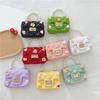 Baby Girl's Bag Bead Handle Shoulder Bag Children's Crossbody Bag Kids Bag With Self-Adhesive Patch