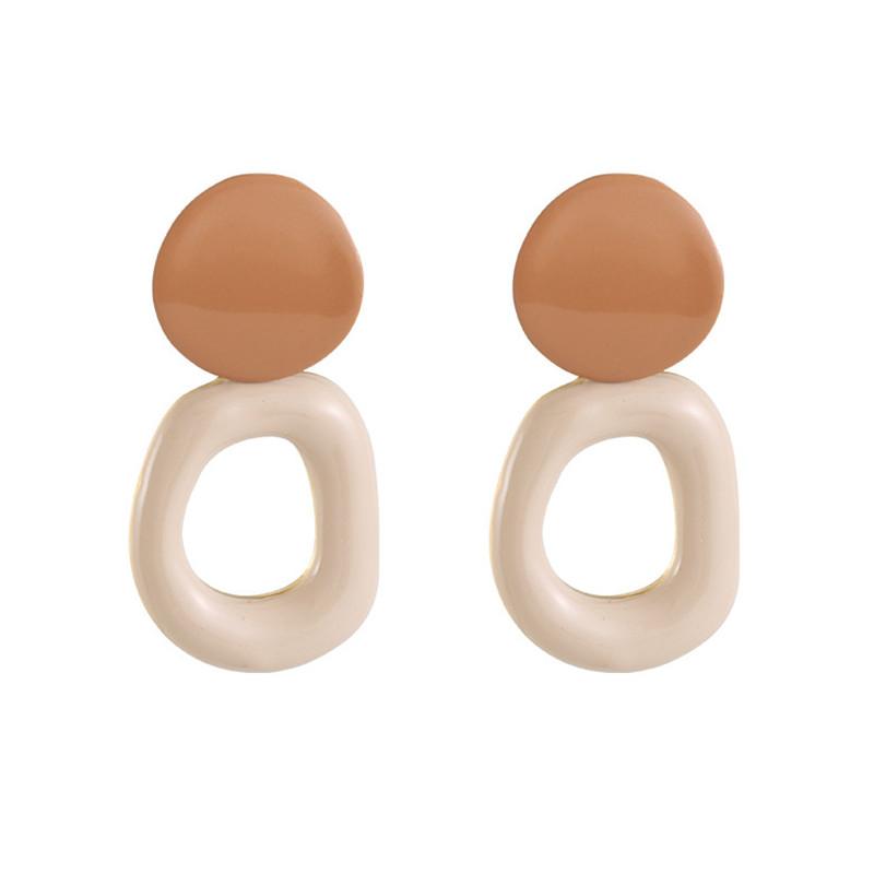 Корейские модные стильные масляные серьги-капли для женщин, 2022 модные разноцветные геометрические круглые серьги-подвески, женские массивные ювелирные изделия