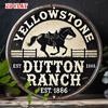 Brewin Home D Flat Cowboy Metal Sign Yellowstone Horse Wall Art Rustic Decor for Home Garage Cafe X Cm