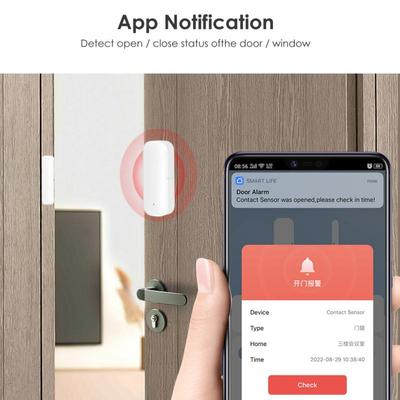 Aubess Tuya WiFi Умный дверной датчик Детекторы открытия/закрытия двери Умный дом Датчик открытия/закрытия окна SmartLife Работает с Google Home Alexa
