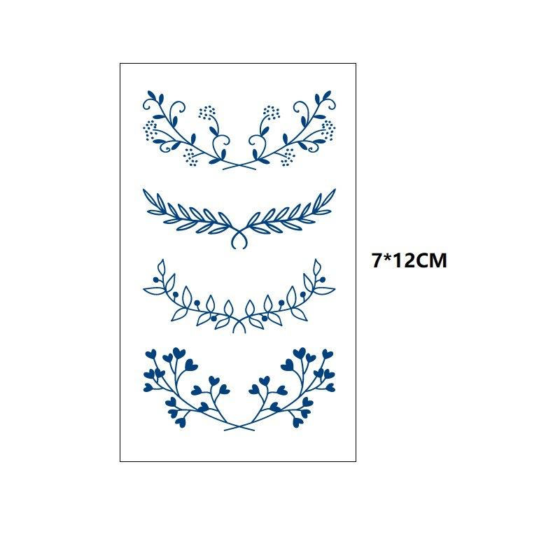 Маленький свежий крест ЭКГ маленькая змея рыбий хвост маленький узор неотражающая переносимая вода имитация стойкой татуировки наклейка