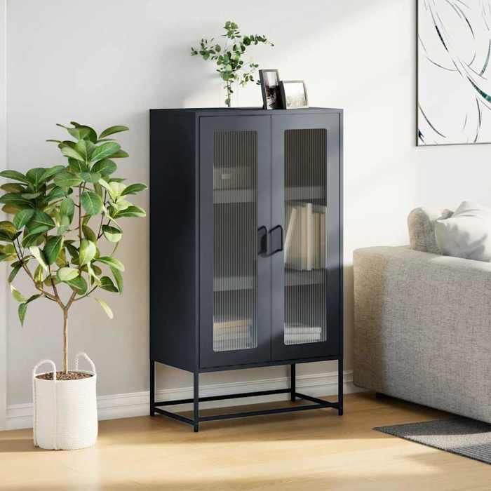 VidaXL Buffet haut anthracite 68x39x123 cm acier 853358.