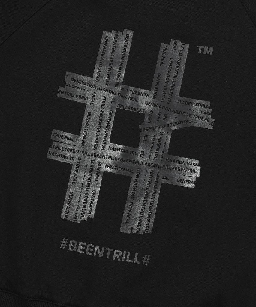 Женская укороченная толстовка BEENTRILL NEWYORK в тон с хэштегом (черный)