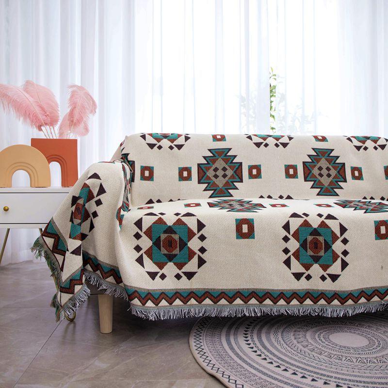 Simple Geometric Sofa Cover Sofa Towel Cover Blanket Double-Sided Blanket Dustproof Cover Blanket
