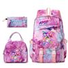 Kpop Anime Girl Group Printed School Backpack Set With Pencil Case Lunch Bag Teen Students