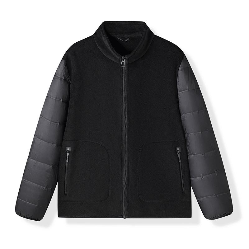 Winter Men's Australian Fleece Splicing Jacket Goose Down Jacket Youth Fashion Warm Down Jacket Jacket