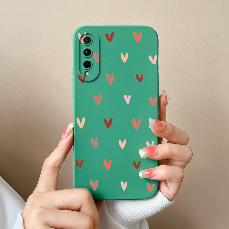 Чехол для Huawei P Smart 2021 Y5 Y6 Y7 Y9 Y9S Honor 20 Lite, задняя крышка, модный матовый противоударный мягкий силиконовый чехол с сердечком для Huawei, бампер