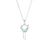 Women's Starry River Butterfly Tassel Necklace: S925 Sterling Silver with Star, Moon, and Zircon Accents