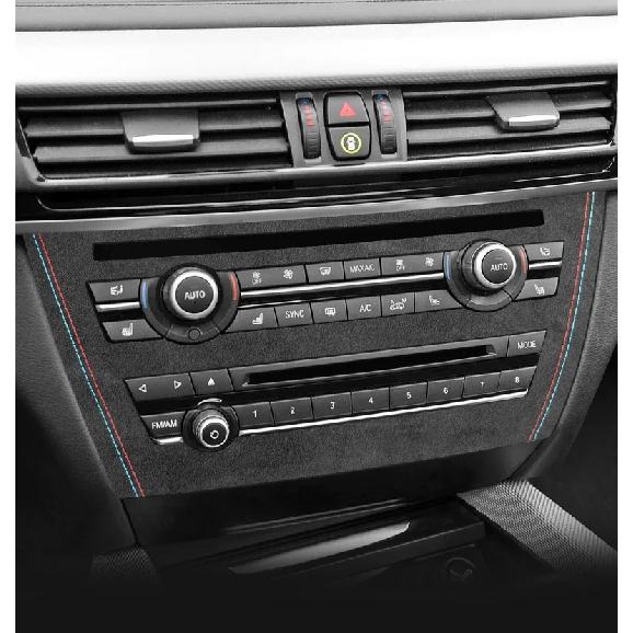 For BMW X5 F15 X6 F16 Make of Alcantara Auto Center Console Air Condition CD Panel Trim Sticker Car Interior Decor Accessories