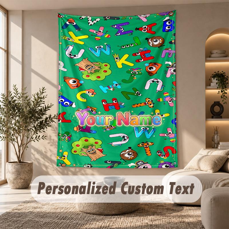 Alphablocks Tapestry, Personalized Custom Text, Wall Hanging Tapestry For Living Room Home Wall Decor
