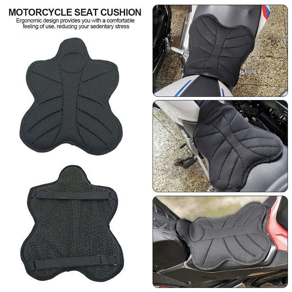 Motorcycle Gel Seat Cushion Breathable Heat Insulation Air Pad Cover Anti Slip Sunscreen Seat Cover Shock Absorption Four