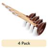 4 Pack Toilet Plunger Set with Wooden Handle and Rubber Grip Effective Bathroom Cleaning