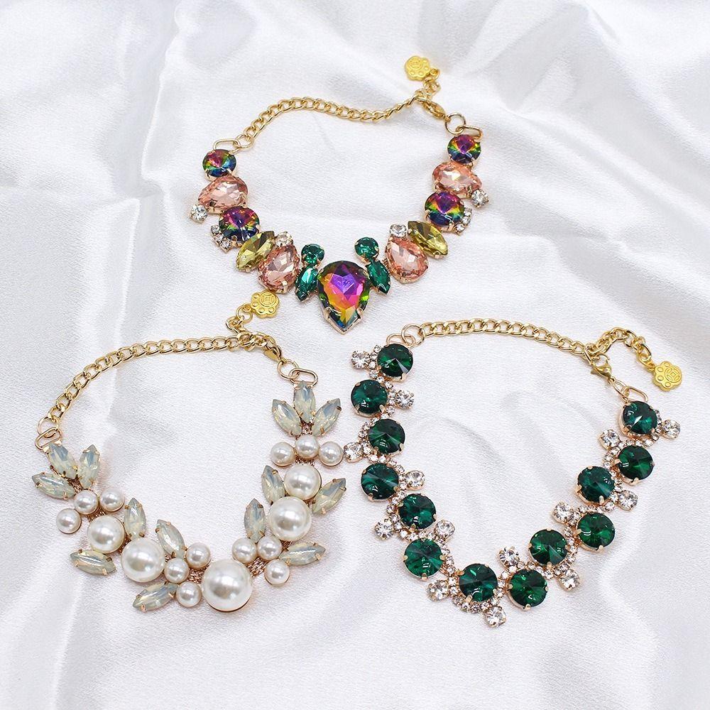 Stainless Steel Pet Necklace Adjustable Dog Collar Luxury Diamond Collar For Cats